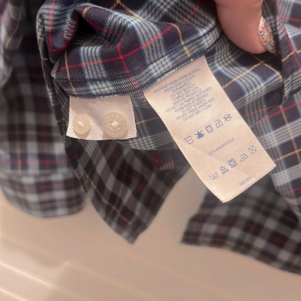 Lands’ End Men’s Tailored Fit Dress Shirt Blue 16-16 1/2 - Picture 6 of 6